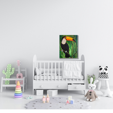 Load image into Gallery viewer, Are you talking to me is an original artwork of a toucan by Rita Barakat