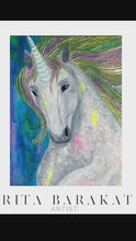 Load and play video in Gallery viewer, Unicorn painting by Rita Barakat
