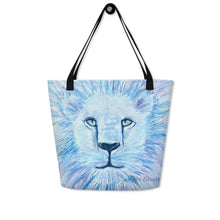 Load image into Gallery viewer, This tote features the Great white LIon by Rita Barakat
