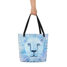Load image into Gallery viewer, This tote features the Great white LIon by Rita Barakat