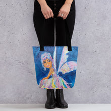 Load image into Gallery viewer, The rainbow Fairy tote, original art by RIta Barakat