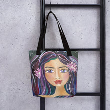 Load image into Gallery viewer, tote featuring original art Beauty in the Night by Rita Barakat