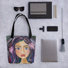 Load image into Gallery viewer, tote featuring original art Beauty in the Night by Rita Barakat