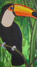 Load and play video in Gallery viewer, Are you talking to me is an original artwork of a toucan by Rita Barakat