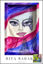 Load image into Gallery viewer, Unveiled original watercolor and ink on wood by Rita Barakat