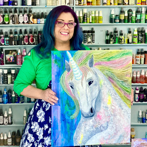 Unicorn painting by Rita Barakat