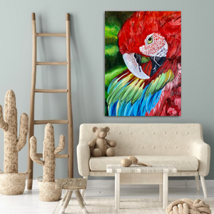 The Great Macaw original oil painting by Rita Barakat