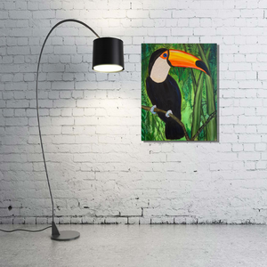 Are you talking to me is an original artwork of a toucan by Rita Barakat