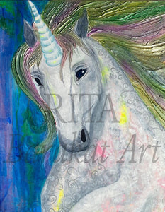 Unicorn painting by Rita Barakat