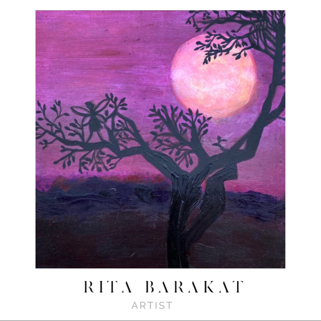 Magenta Sunset original art by Rita Barakat