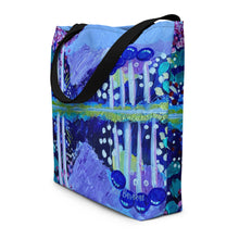 Load image into Gallery viewer, beach bag with original artwork At the Lake by Rita Barakat
