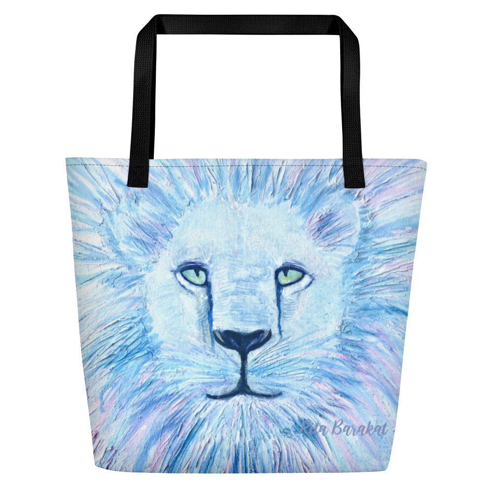 This tote features the Great white LIon by Rita Barakat