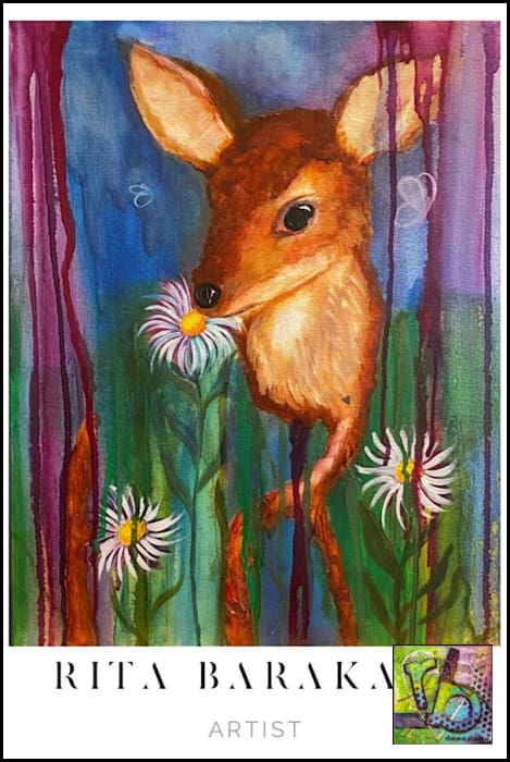 Oh Deer Original Art oil painting by Rita Barakat